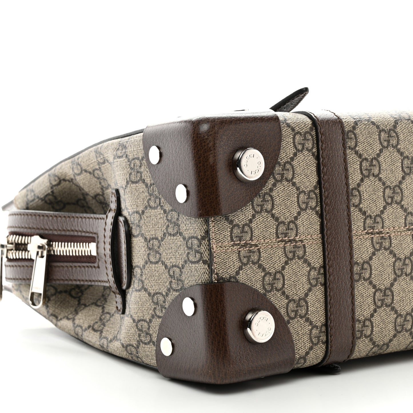 GG Supreme Monogram Textured Dollar Calfskin Small Detail Tote Beige Ebony New Acero