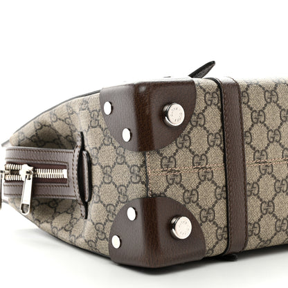 Gucci GG Supreme Monogram Textured Dollar Calfskin Small Detail Tote Beige Ebony New Acero 9 of 10
