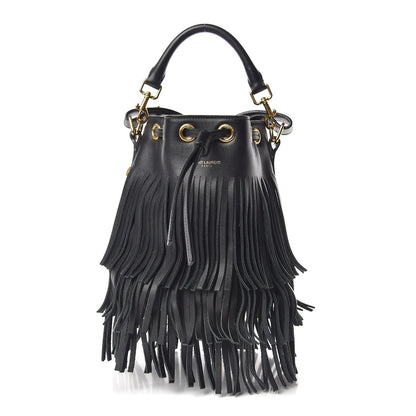 Saint Laurent Calfskin Small Emmanuelle Fringe Hobo Bag Black 1 of 9