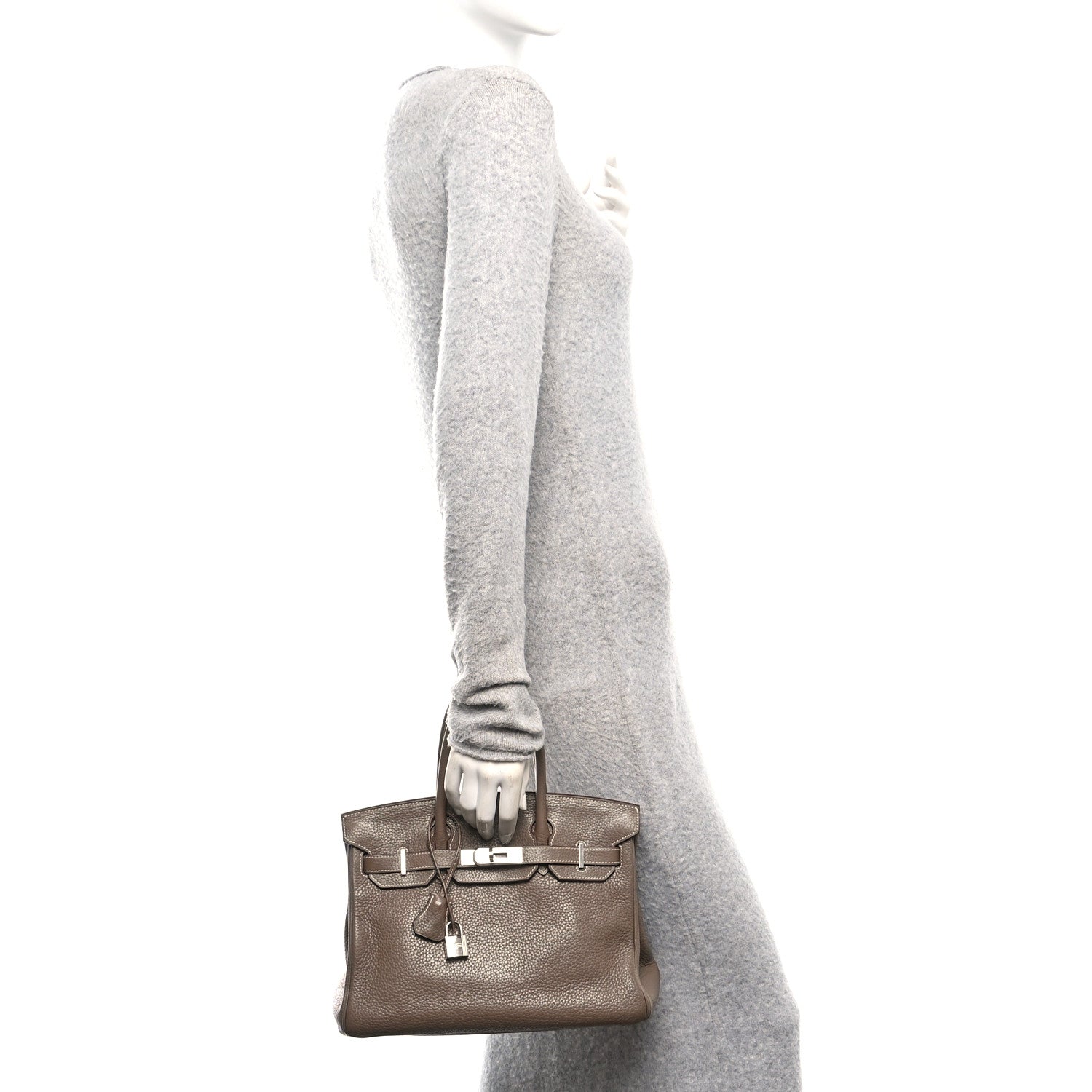 Hermes Taurillon Clemence Birkin 30 Etoupe 2 of 10