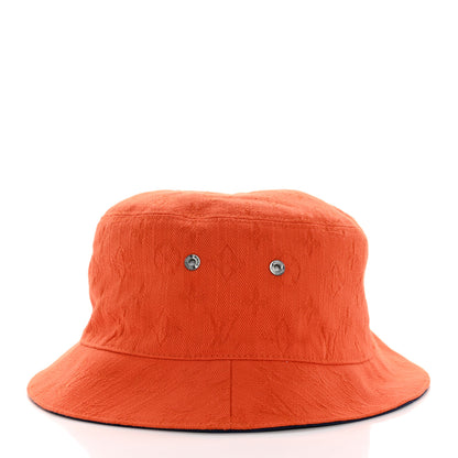 Louis Vuitton Monogram Denim Transformable Bob Bucket Hat 58 Blue Orange 4 of 11