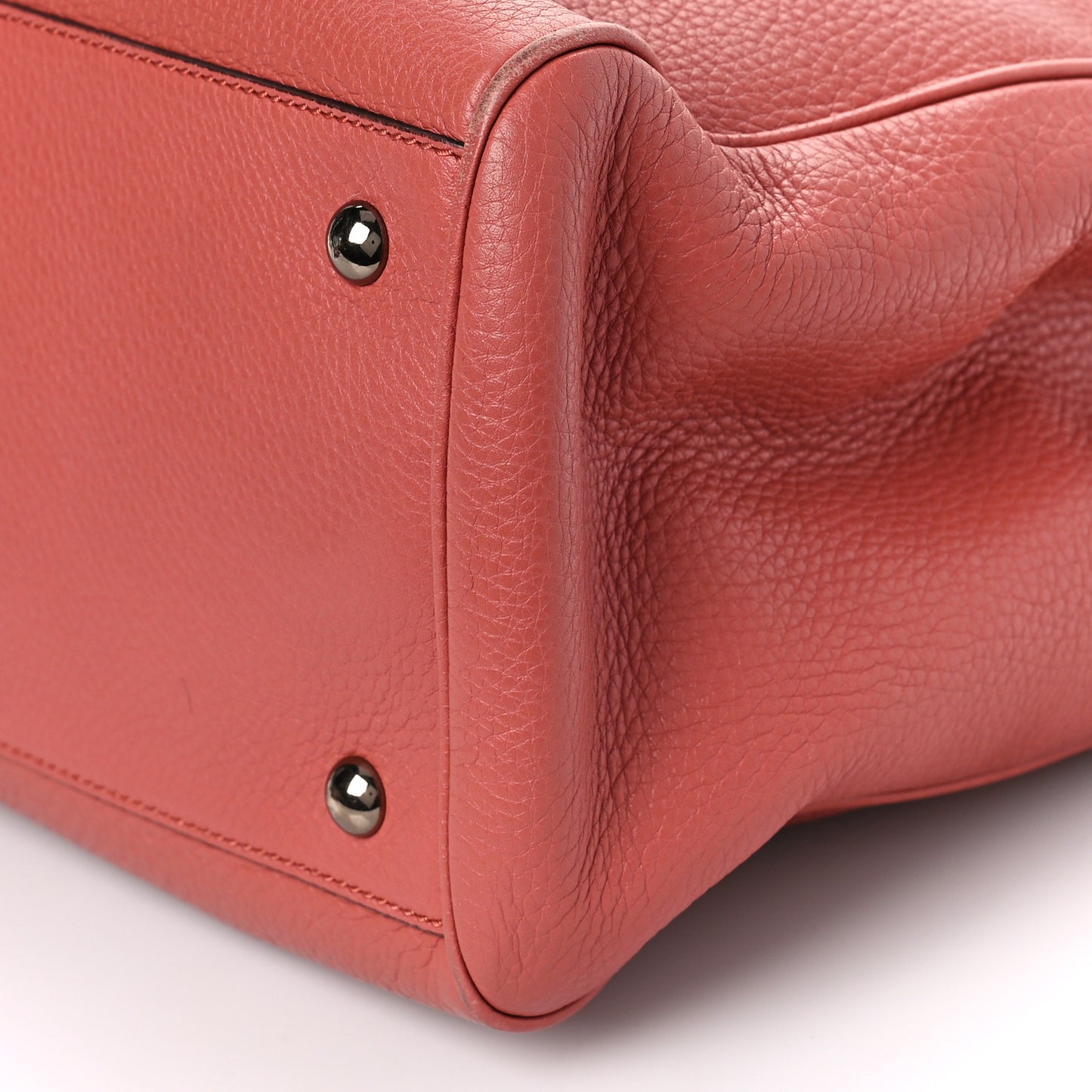 Pebbled Calfskin Bi-Color Medium Bamboo Shopper Tote Pink