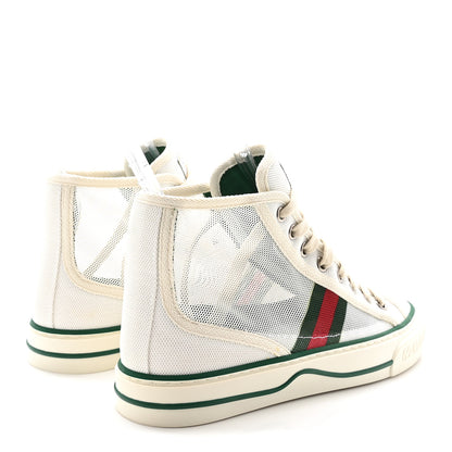 Gucci Mesh Web Womens 1977 Tennis High Top Sneakers 36 Great White Mystic White 5 of 9