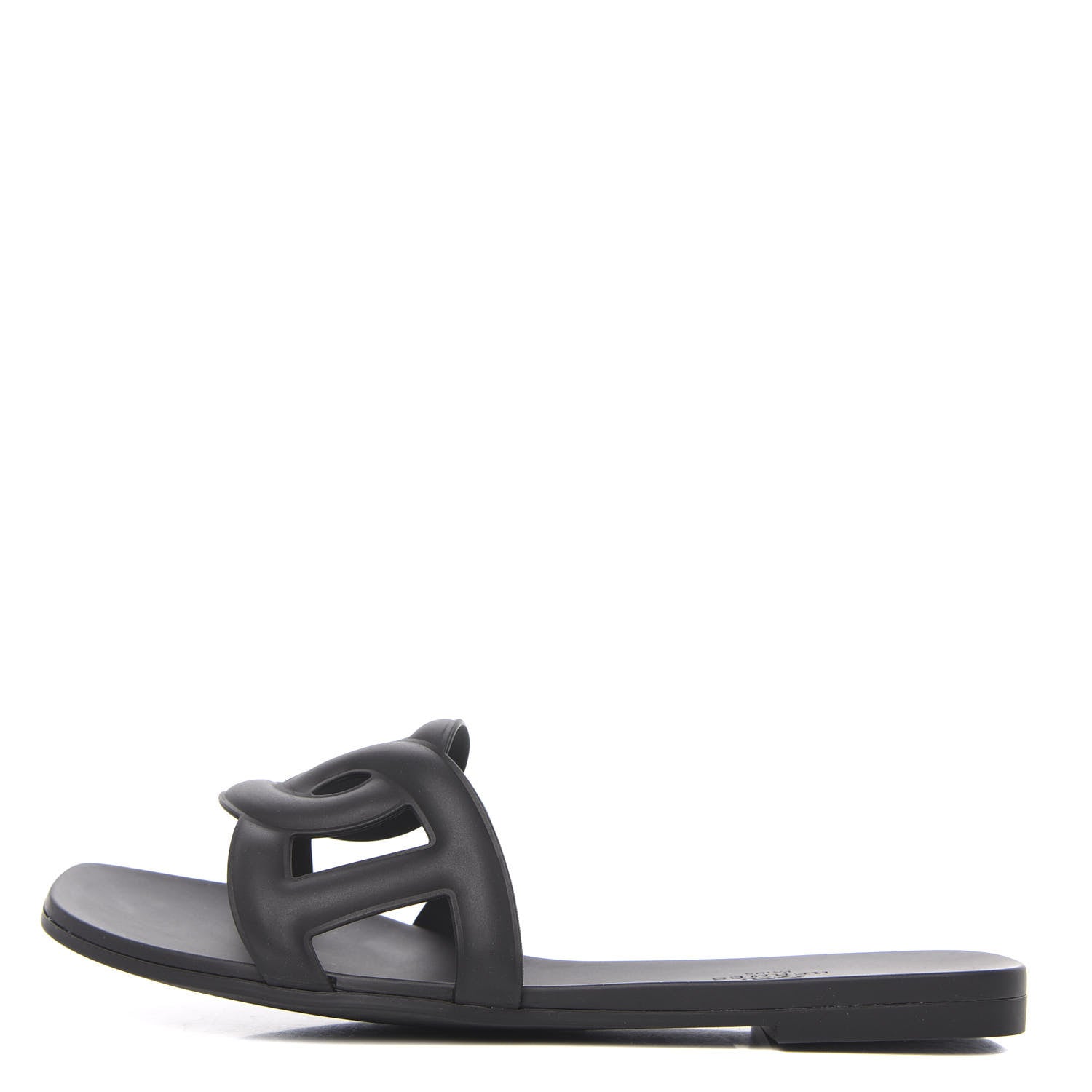 Hermes Rubber Aloha Sandals 39 Black 1 of 8