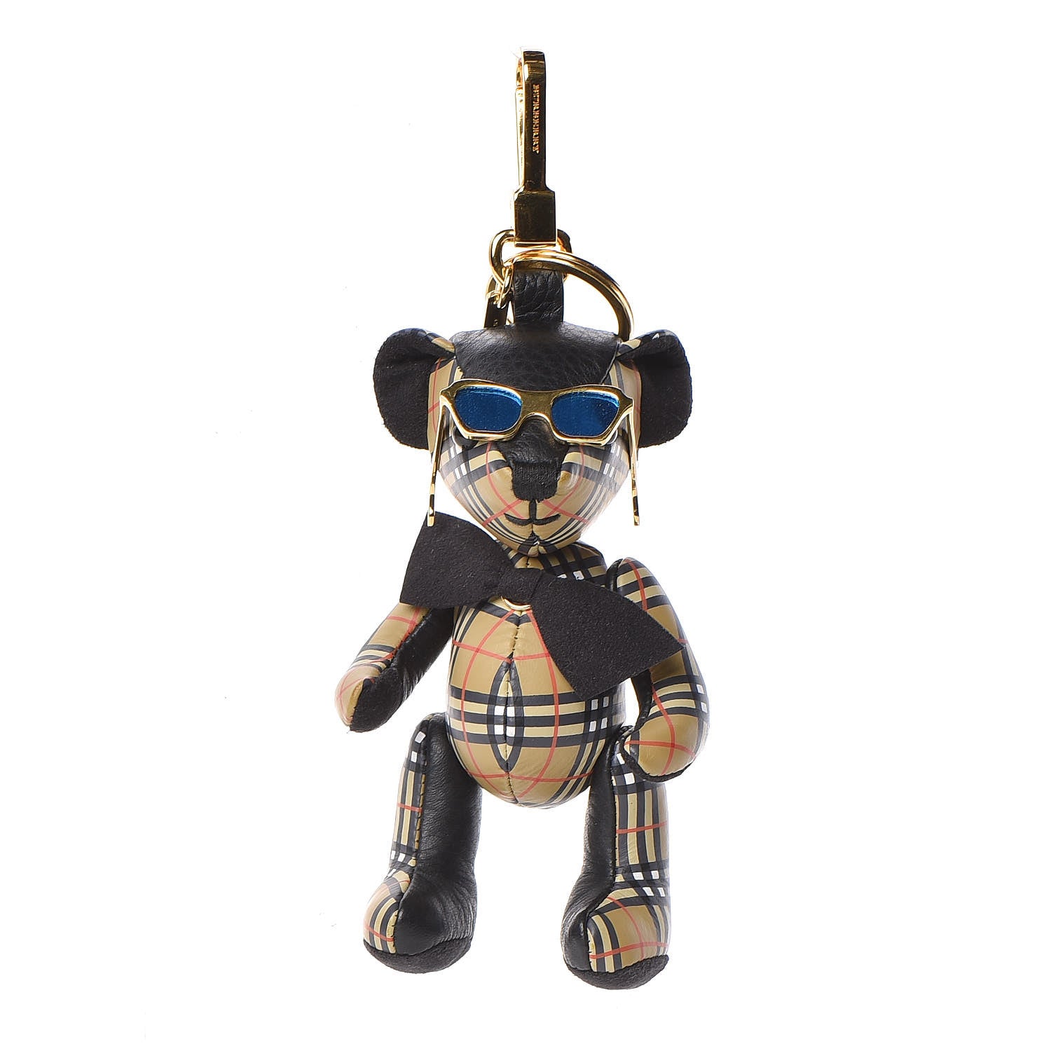 Burberry Calfskin Mini Check Thomas Charm Black Antique Yellow 1 of 4