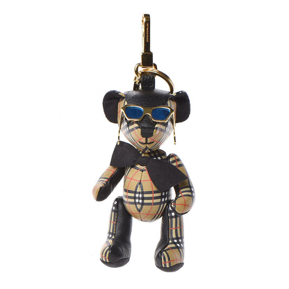 Burberry Calfskin Mini Check Thomas Charm Black Antique Yellow 1 of 4