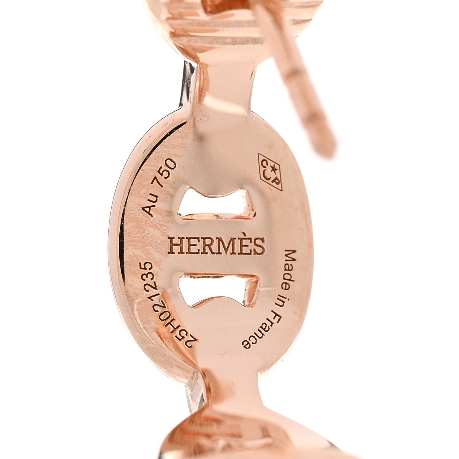 Hermes 18K Rose Gold Chaine d'Ancre Enchainee Earrings 4 of 5