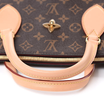 Louis Vuitton Monogram Flower Zipped Tote MM Beige 10 of 11