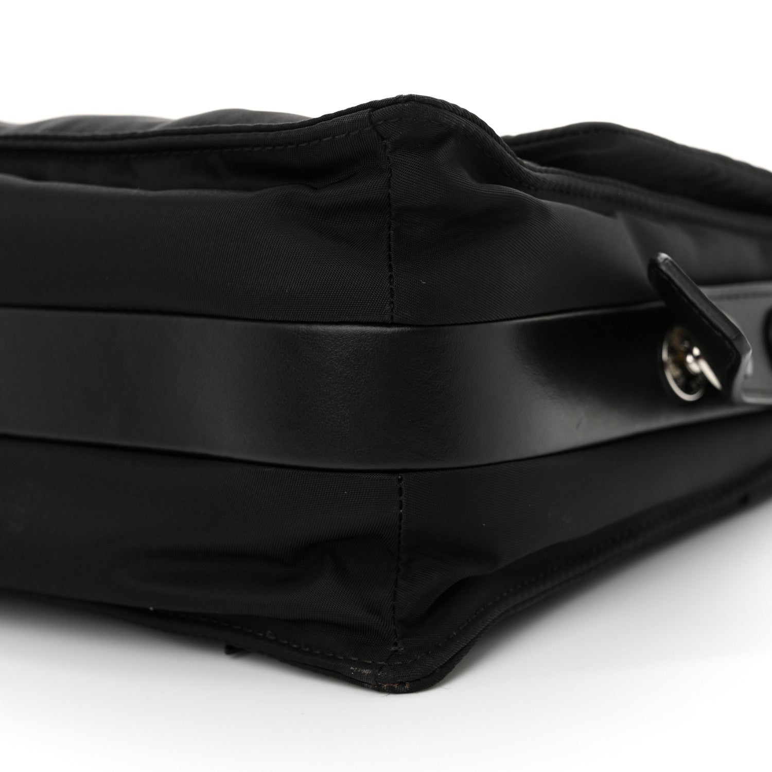 Prada Re-Nylon Vitello Padded Small Flap Shoulder Bag Black 9 of 10