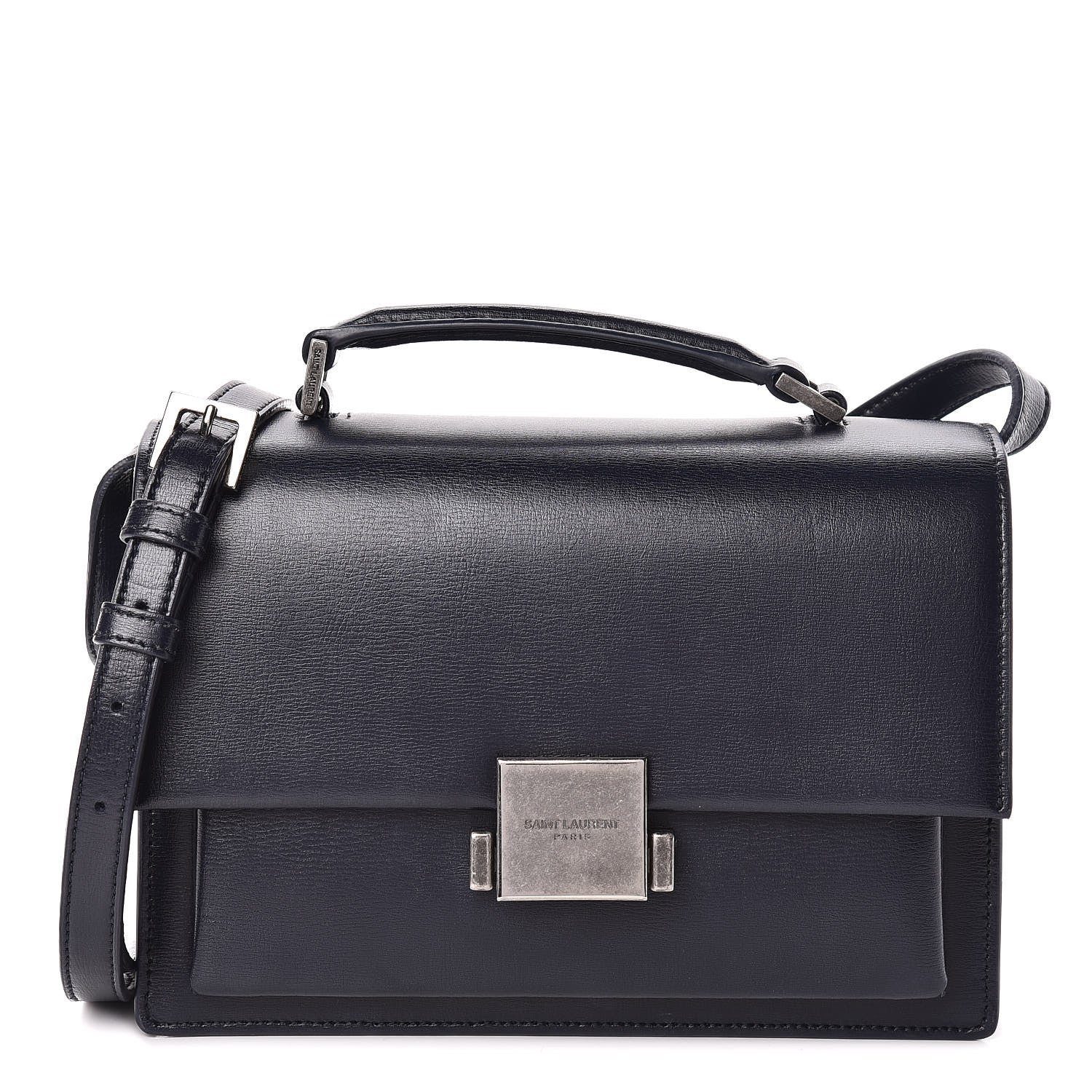Saint Laurent Calfskin Medium Bellechasse Satchel Navy 1 of 13