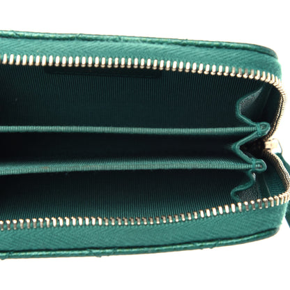 Chanel Metallic Caviar Quilted Zip Coin Purse Green 5 of 7