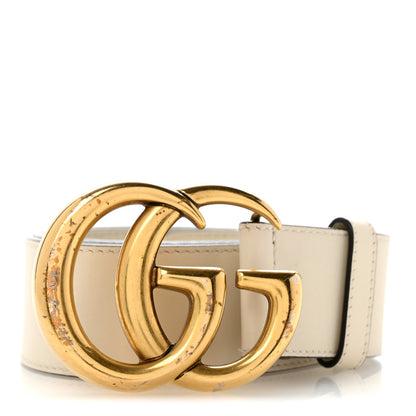 Gucci Calfskin Double G 40mm Belt 85 34 Mystic White 1 of 8