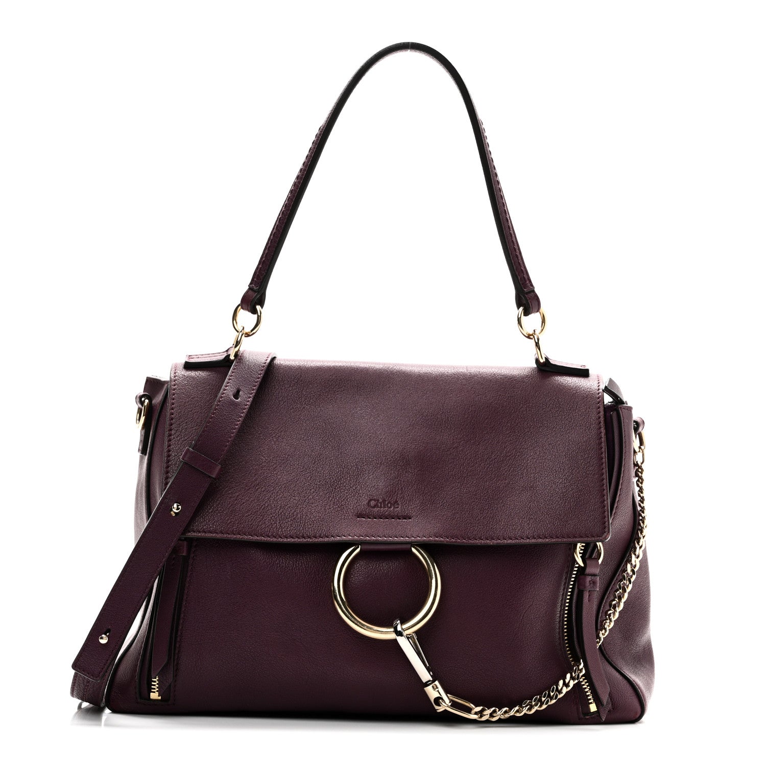 Chloe Calfskin Medium Faye Day Shoulder Bag Intense Violine 1 of 9