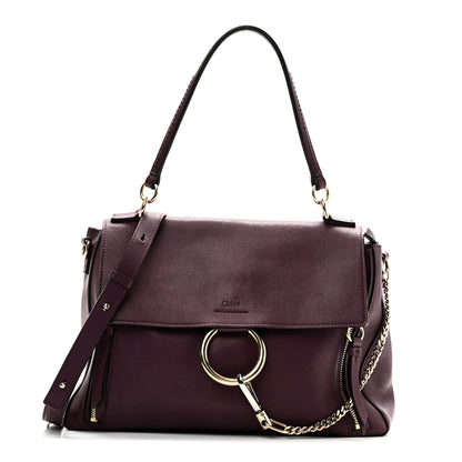 Chloe Calfskin Medium Faye Day Shoulder Bag Intense Violine 1 of 9