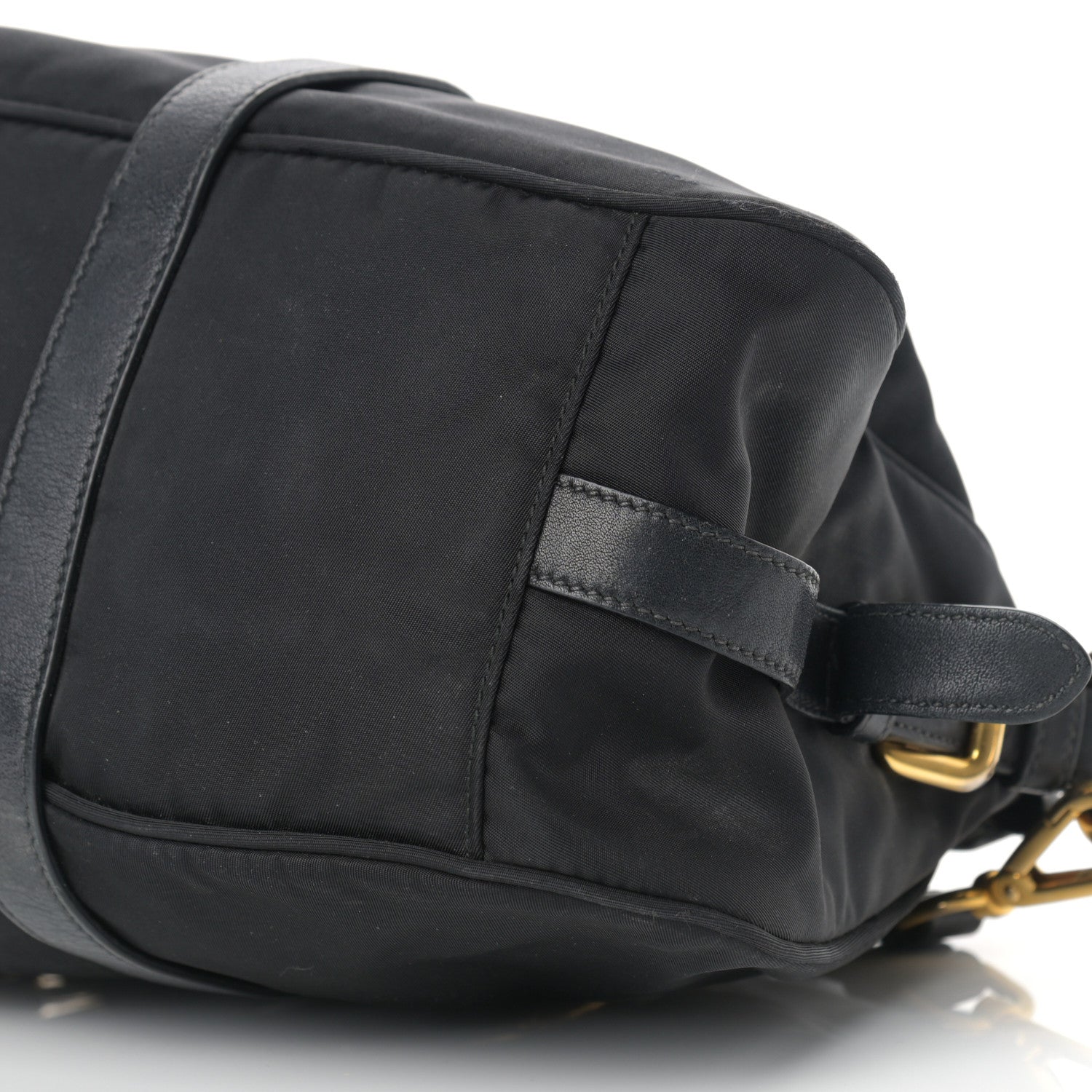Prada Tessuto Nylon Soft Calfskin Shopping Satchel Black 8 of 15