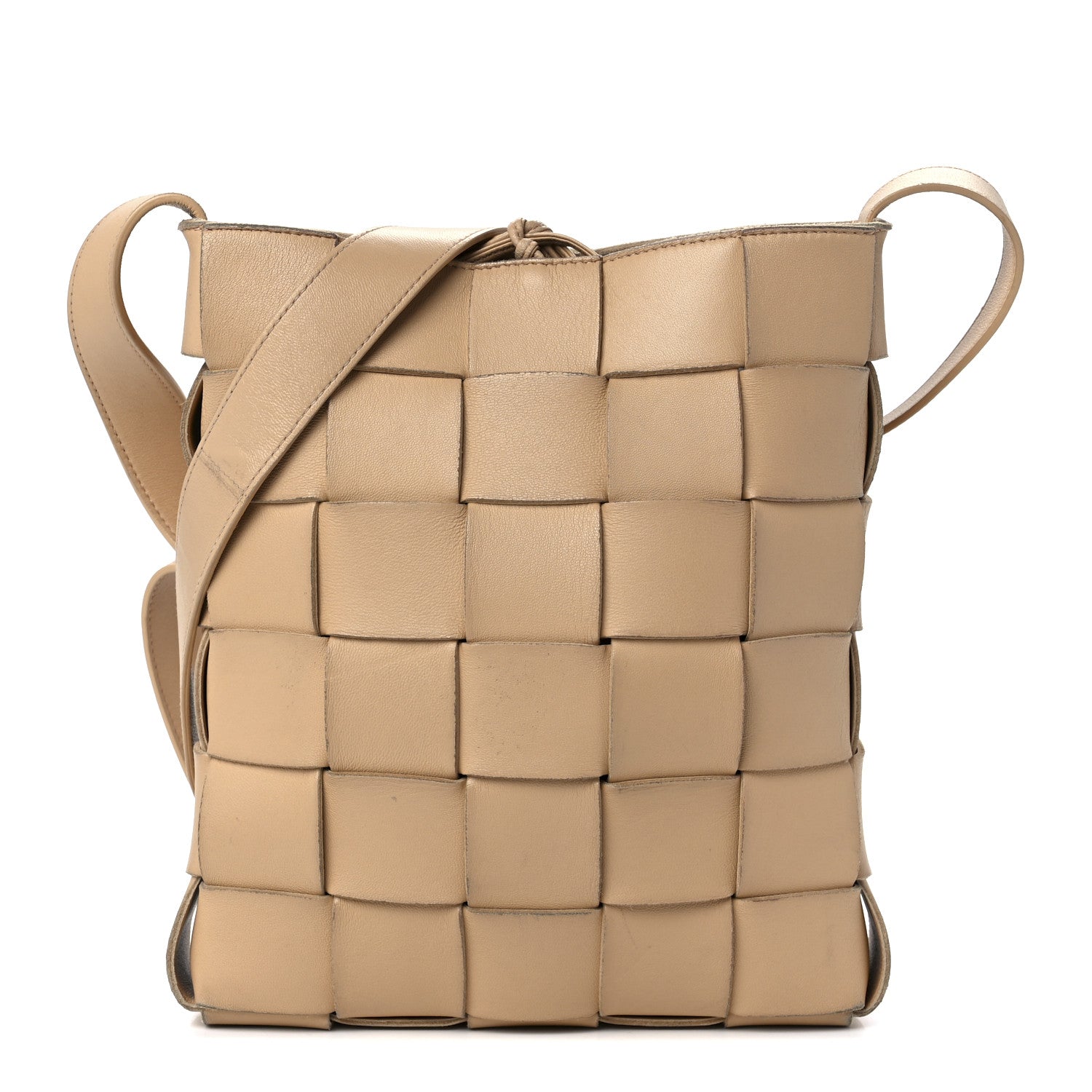 Bottega Veneta Lambskin Maxi Intrecciato Cassette Messenger Almond 1 of 12