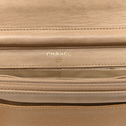 Chanel Caviar Timeless CC Wallet on Chain WOC Beige 6 of 17