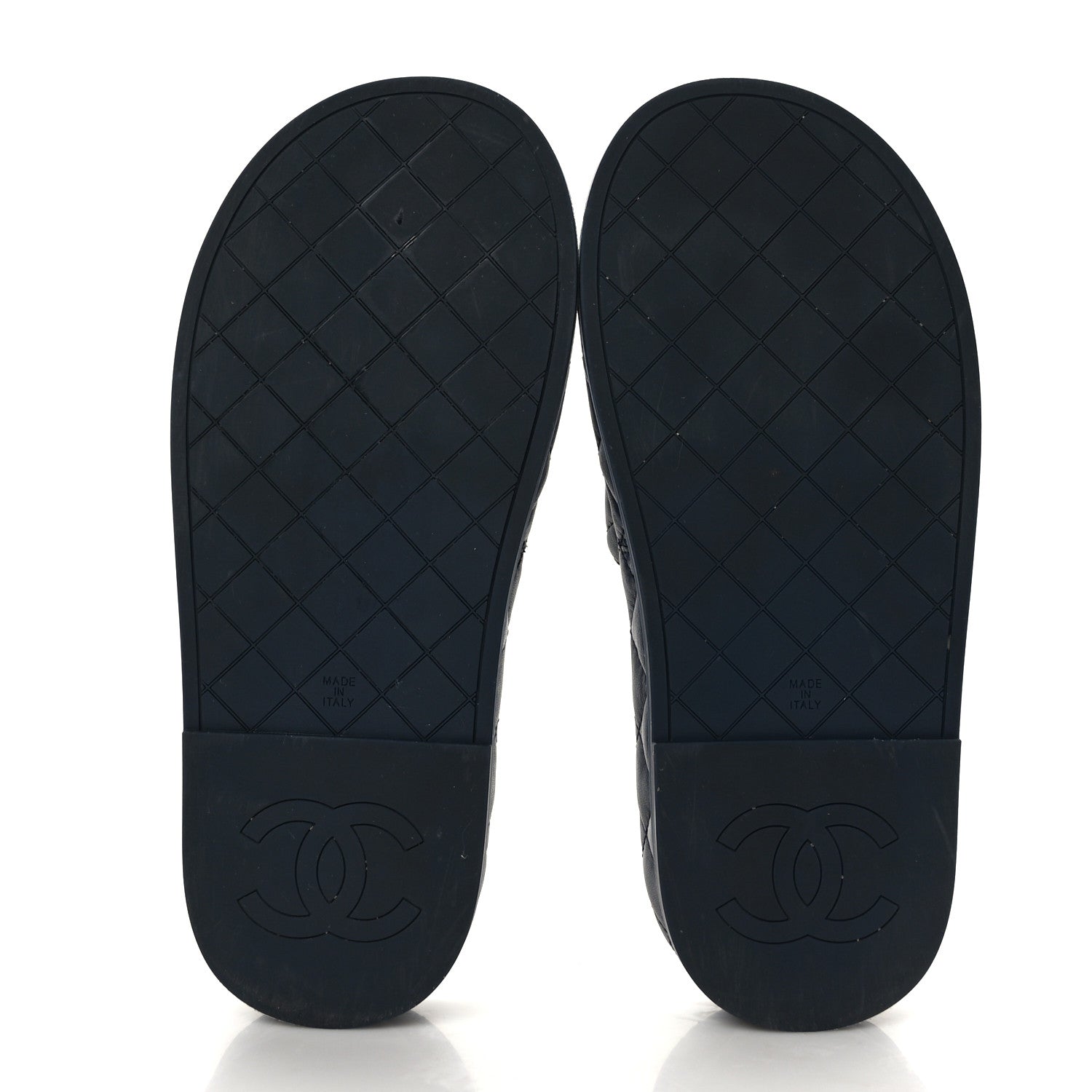 Chanel Lambskin Quilted CC Mules Sandals 37 Navy 5 of 8