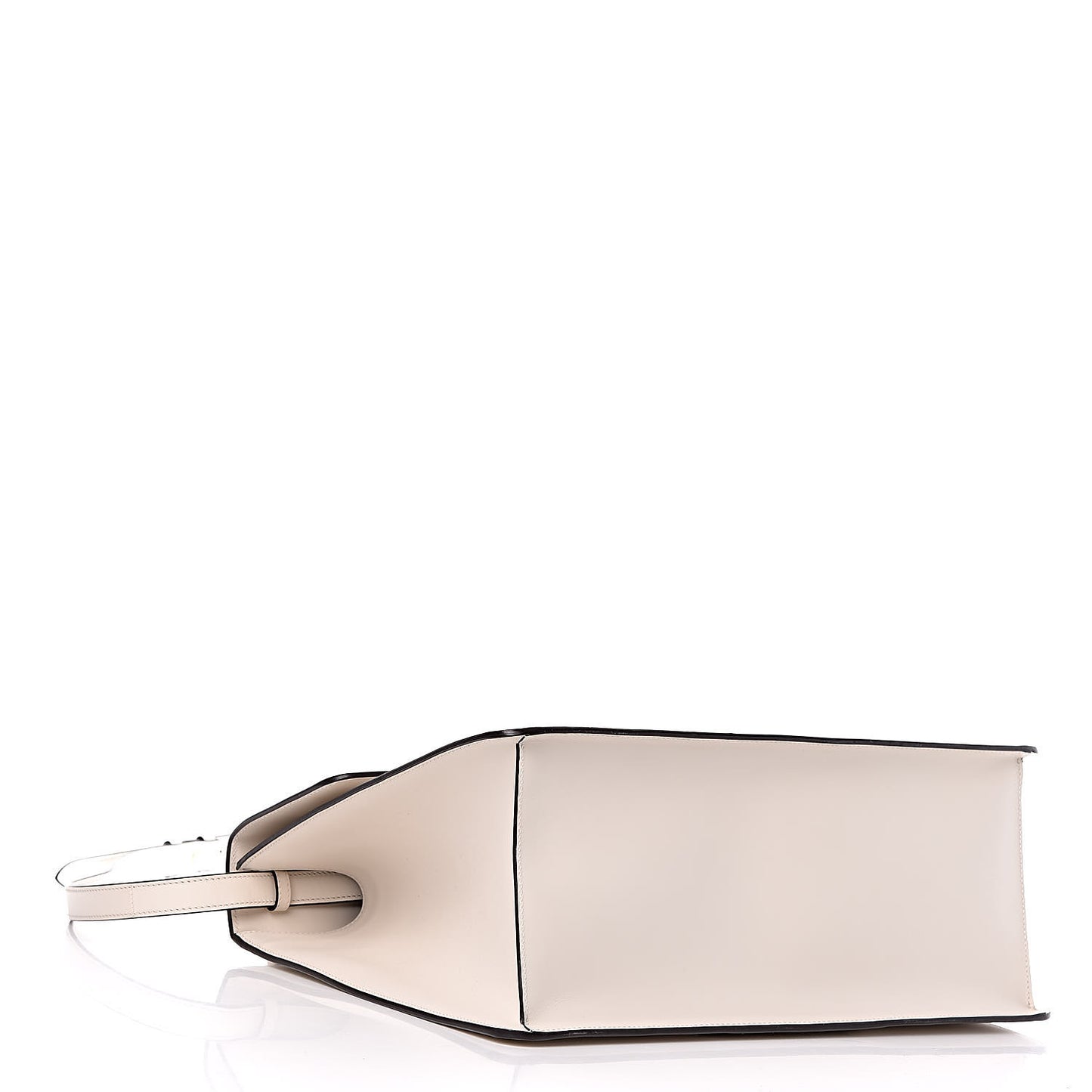 Calfskin Maxi Sylvie Top Handle Bag White