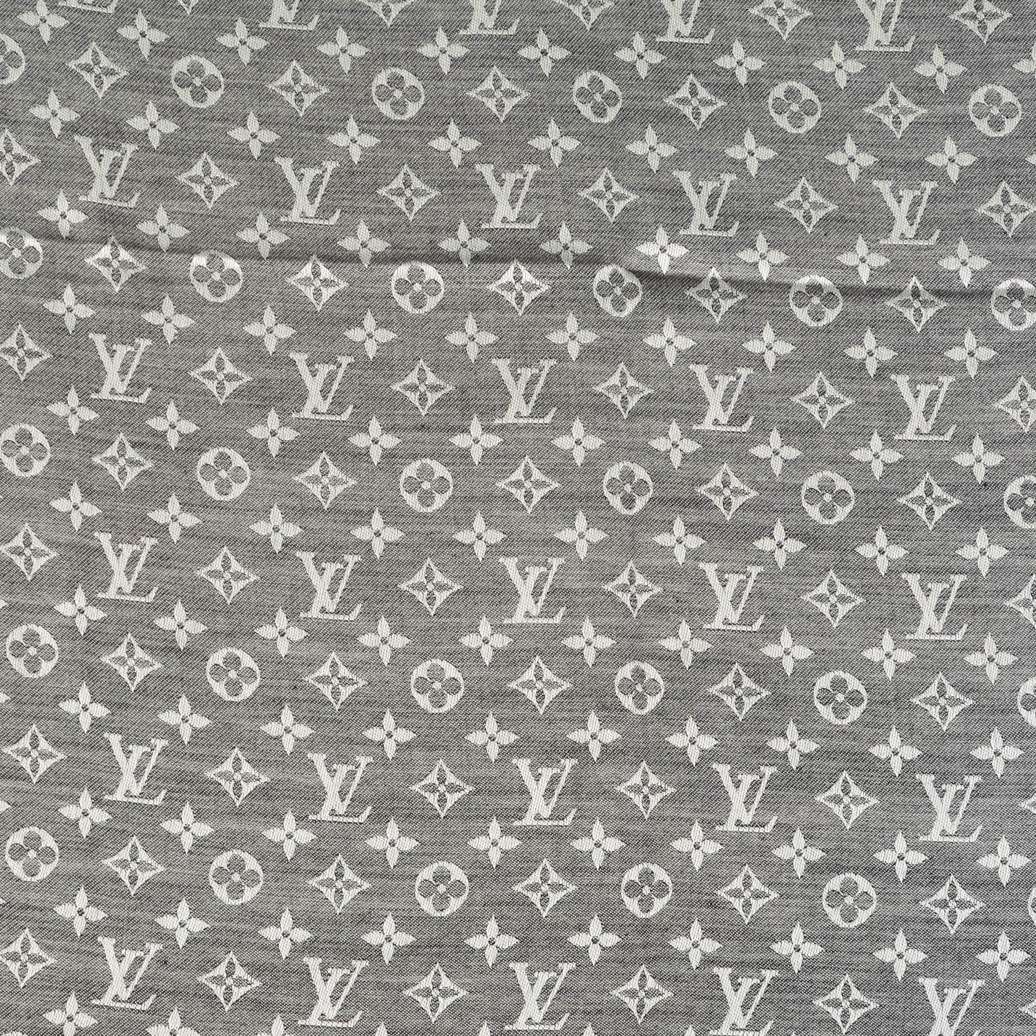 Louis Vuitton Wool Silk Monogram Denim Shawl Black 1 of 5