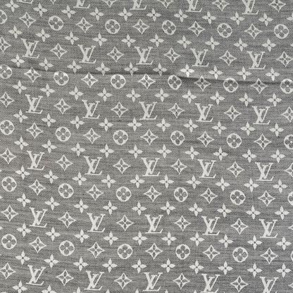 Louis Vuitton Wool Silk Monogram Denim Shawl Black 1 of 5