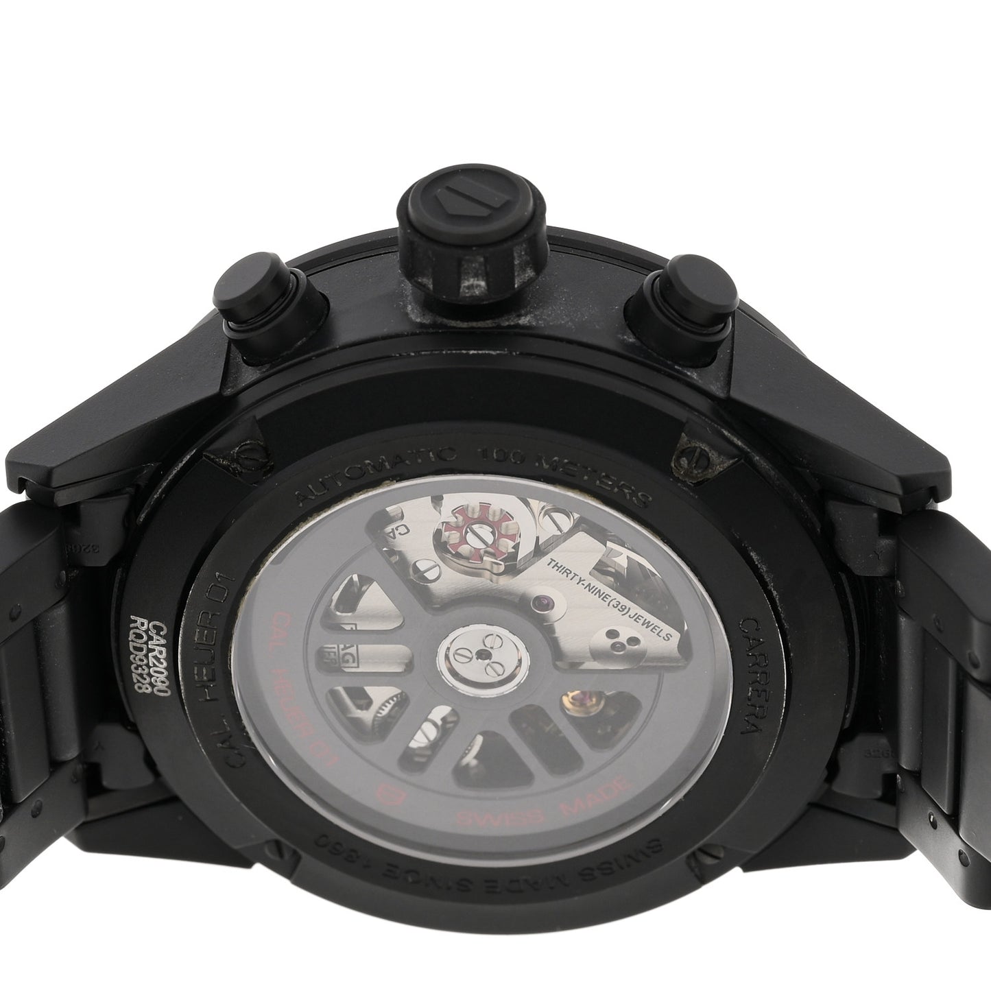 Ceramic 43mm Carrera Calibre Chronograph Automatic Watch Black CAR2090