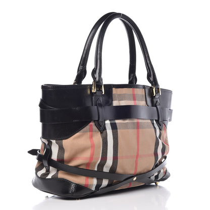 Burberry House Check Bridle Calfskin Medium Lynher Tote Black 3 of 11