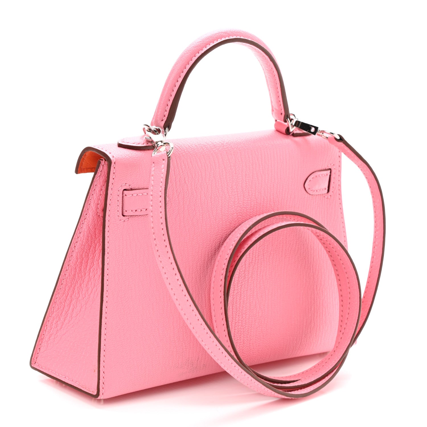 Hermes Chevre Mysore Verso Mini Kelly Sellier 20 Rose Confetti Sanguine 3 of 13
