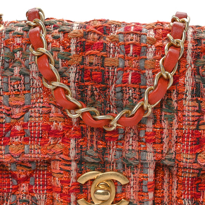 Chanel Tweed Quilted Mini Rectangular Flap Orange Multicolor 8 of 11