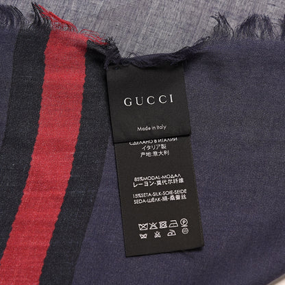 Gucci Modal Silk Monogram Web Scarf Blue 4 of 5
