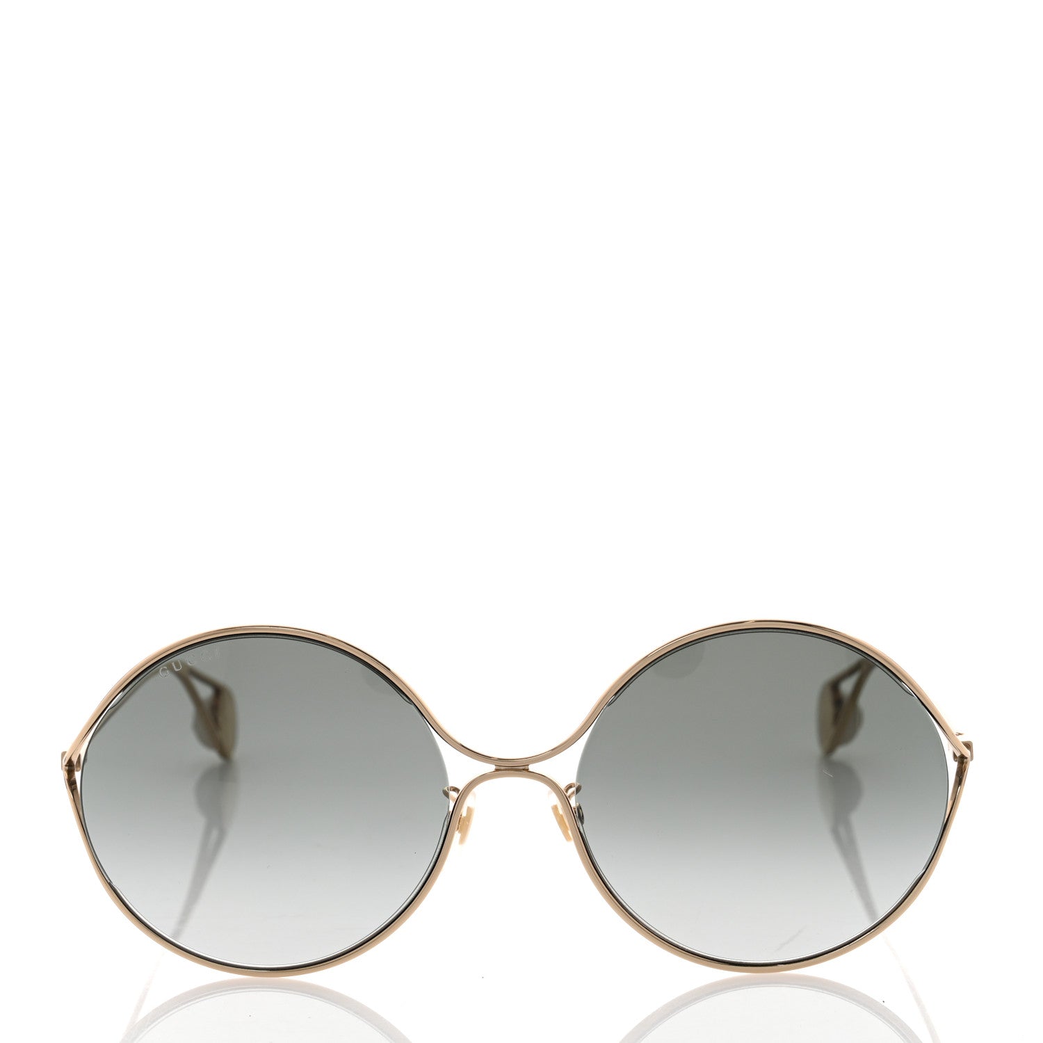 Gucci Metal Round Pearl Tip Sunglasses GG0253S Gold 2 of 8