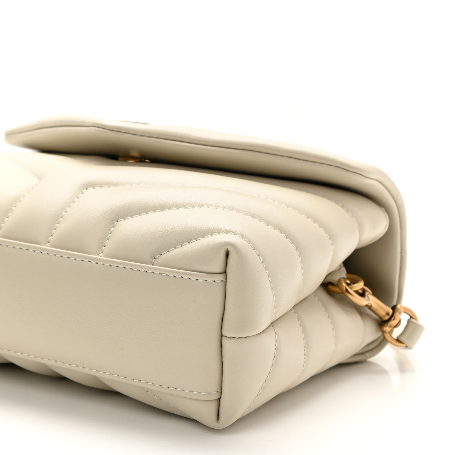 Saint Laurent Calfskin Y Quilted Monogram Toy Loulou Crossbody Bag Crema Soft 9 of 9