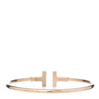 Tiffany 18K Rose Gold Diamond Mother of Pearl T Wire Bracelet 3 of 6