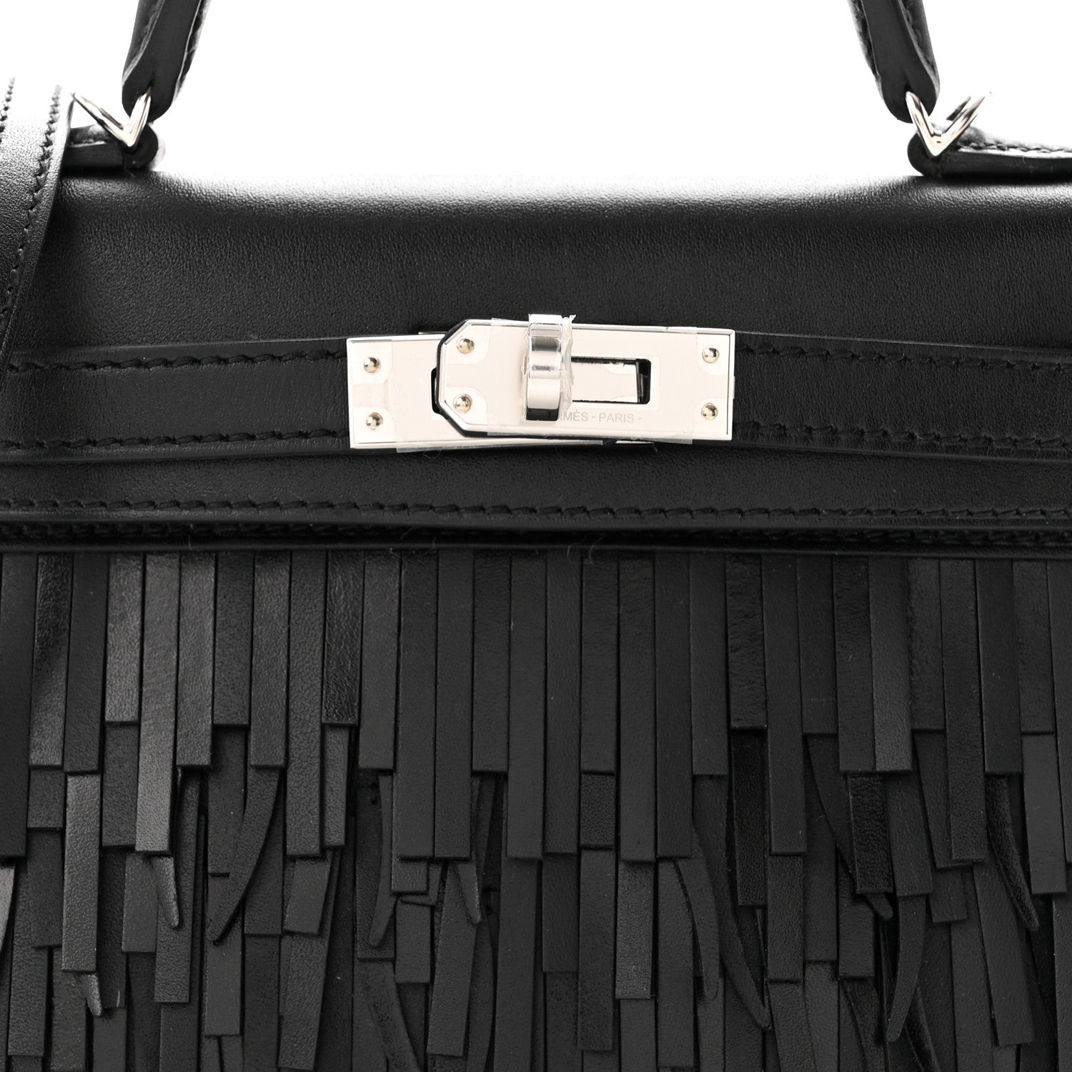 Hermes Tadelakt Sombrero Box Pampilles Mini Kelly Sellier 20 Black 13 of 19