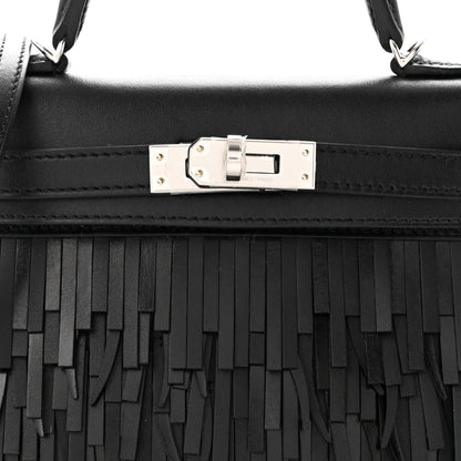 Hermes Tadelakt Sombrero Box Pampilles Mini Kelly Sellier 20 Black 13 of 19