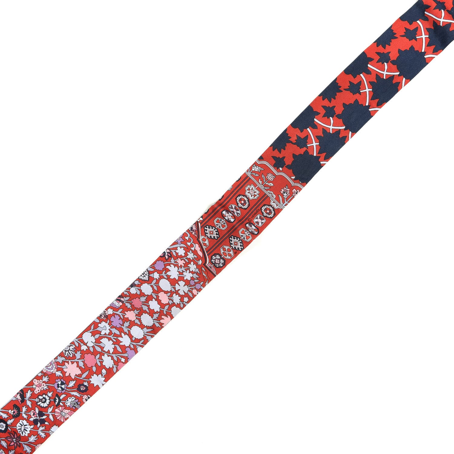 Hermes Silk Tapis Persans Twilly Marine Rouge Mauve 4 of 4