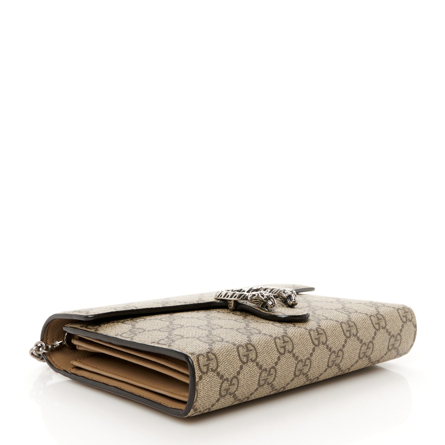 GG Supreme Monogram Mini Dionysus Chain Wallet Beige Taupe