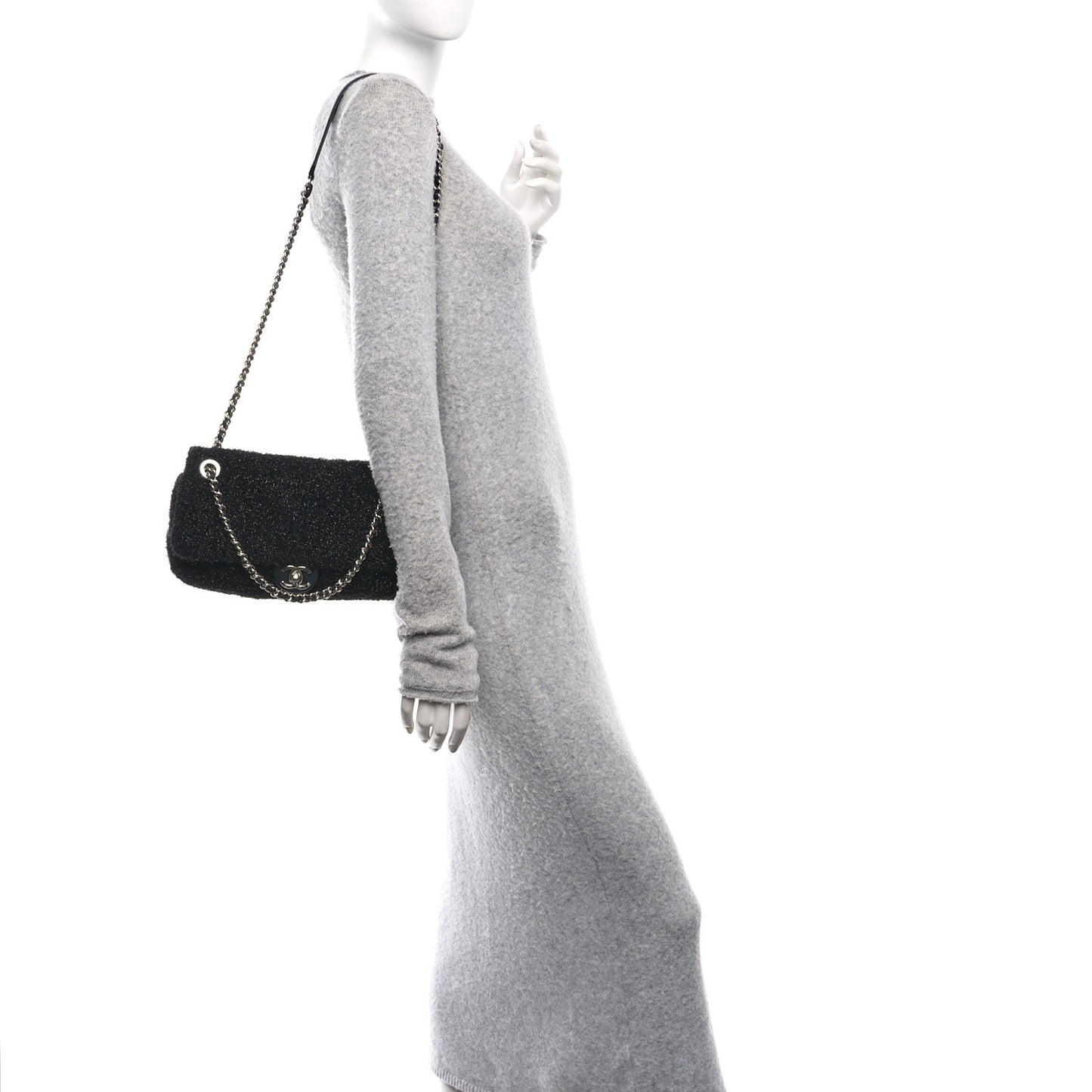 Lurex Knit Medium Pluto Glitter Flap Black