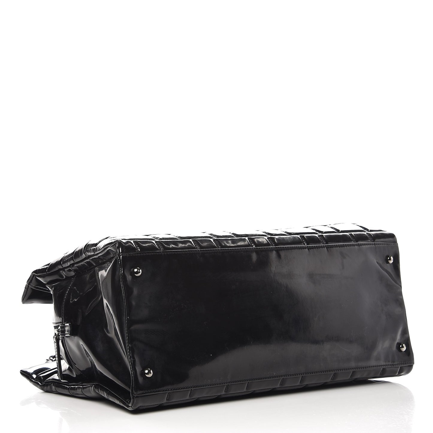 Vinyl Quilted Frozen Shopping Tote Black