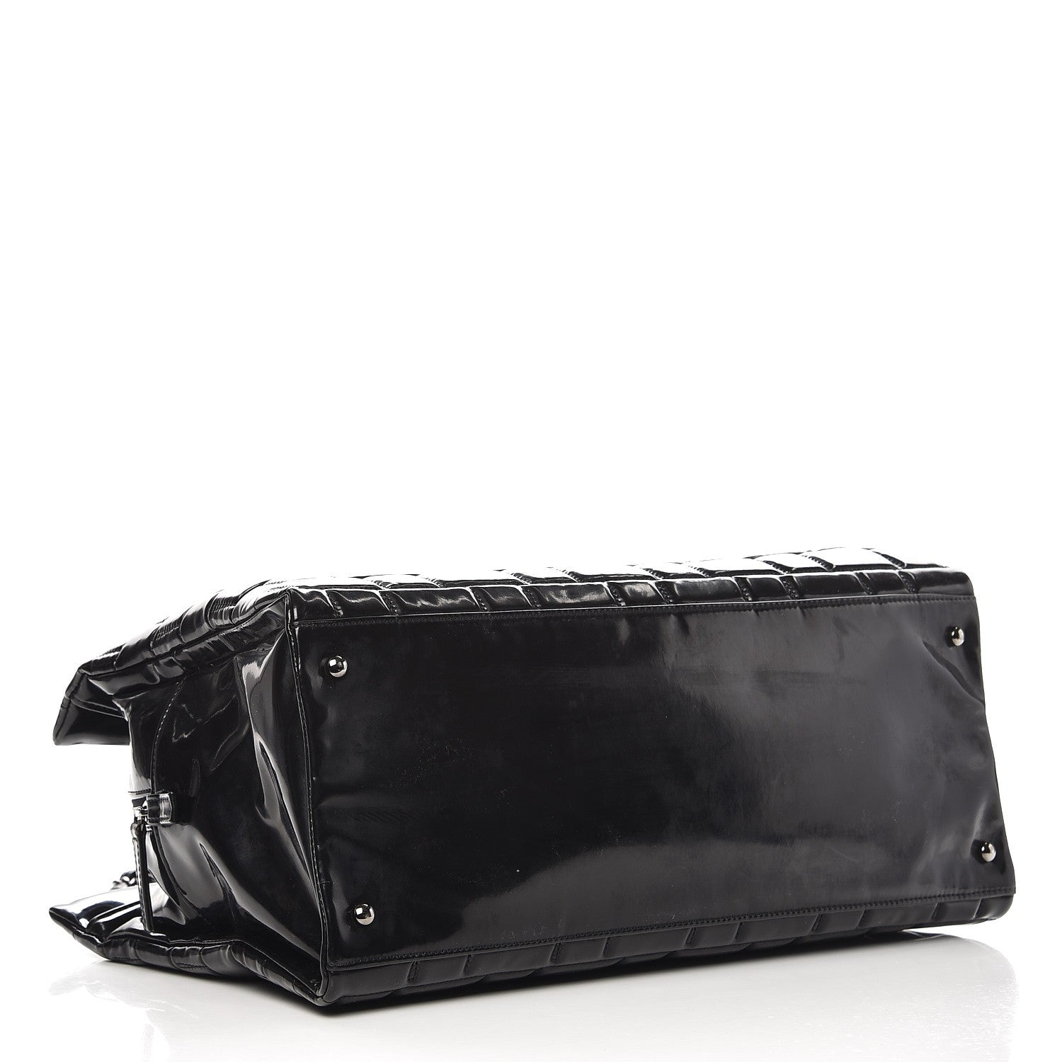 Chanel Vinyl Quilted Frozen Shopping Tote Black 4 of 9