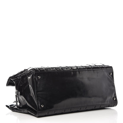 Chanel Vinyl Quilted Frozen Shopping Tote Black 4 of 9