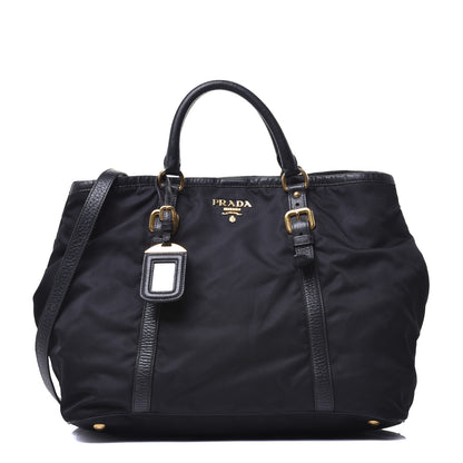 Prada Tessuto Nylon Vitello Daino Tote Black 1 of 8