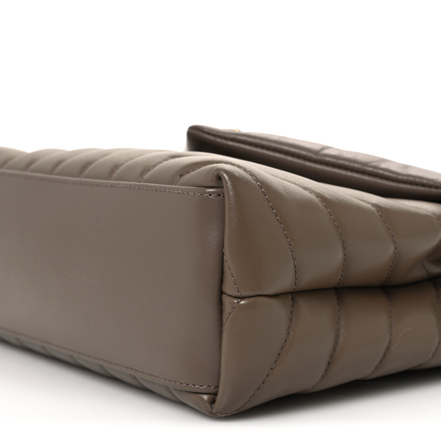 Saint Laurent Calfskin Y Quilted Monogram Small Loulou Chain Satchel Dark Beige 11 of 15