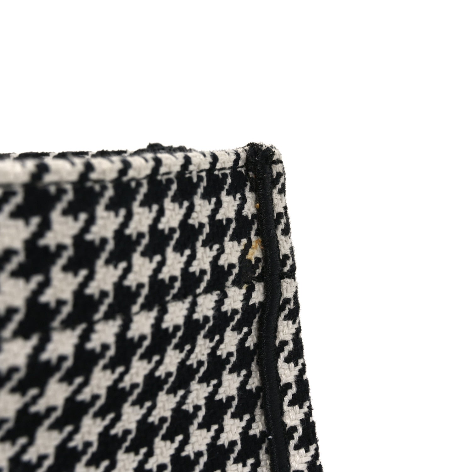 Christian Dior Canvas Houndstooth Embroidered Book Tote Black White 10 of 11