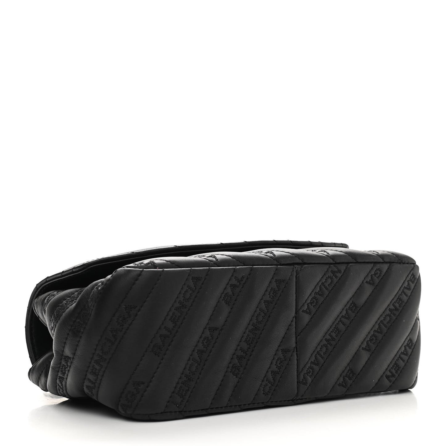 Calfskin Logo Matelasse S BB Round Shoulder Bag Black