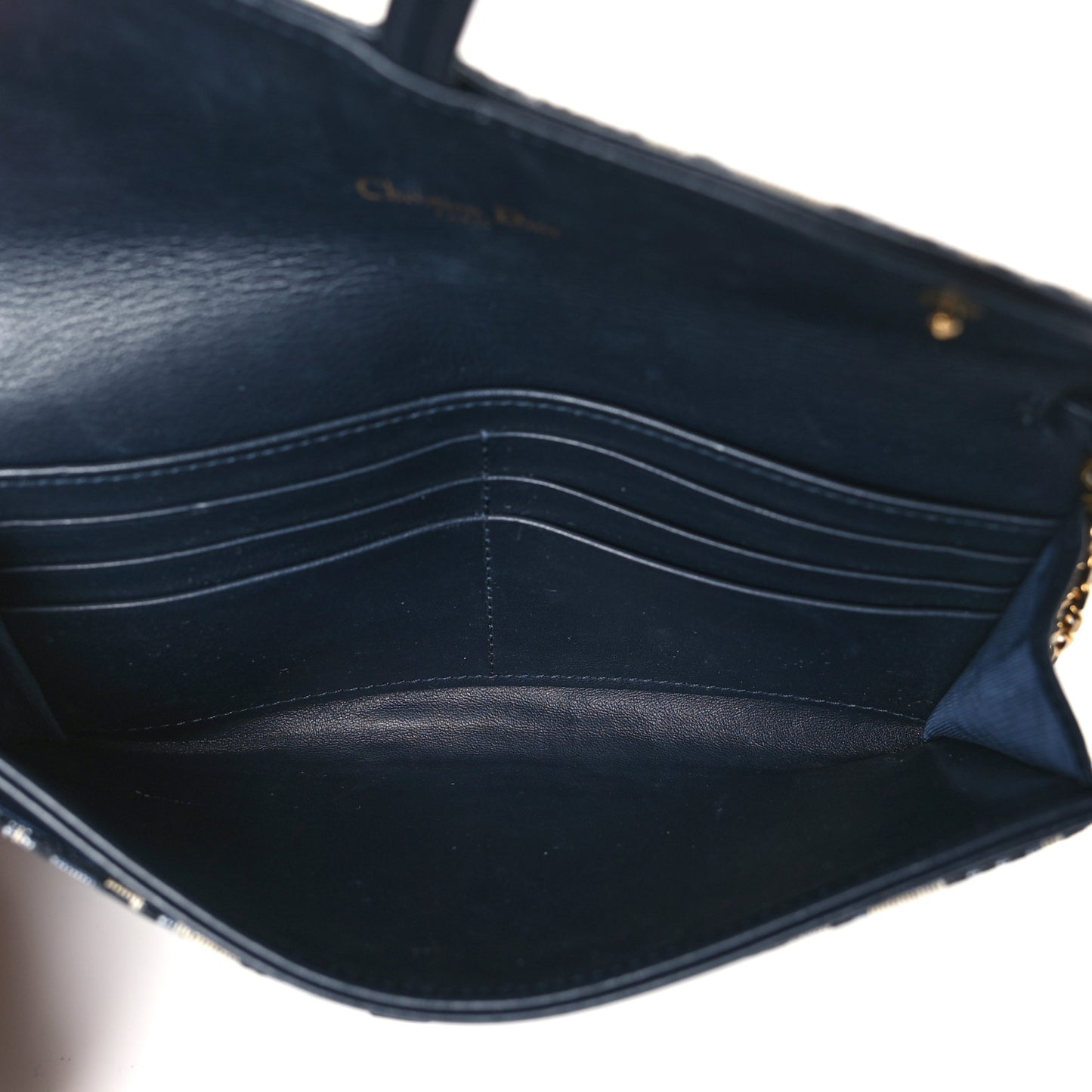 Oblique Saddle Chain Long Wallet Blue