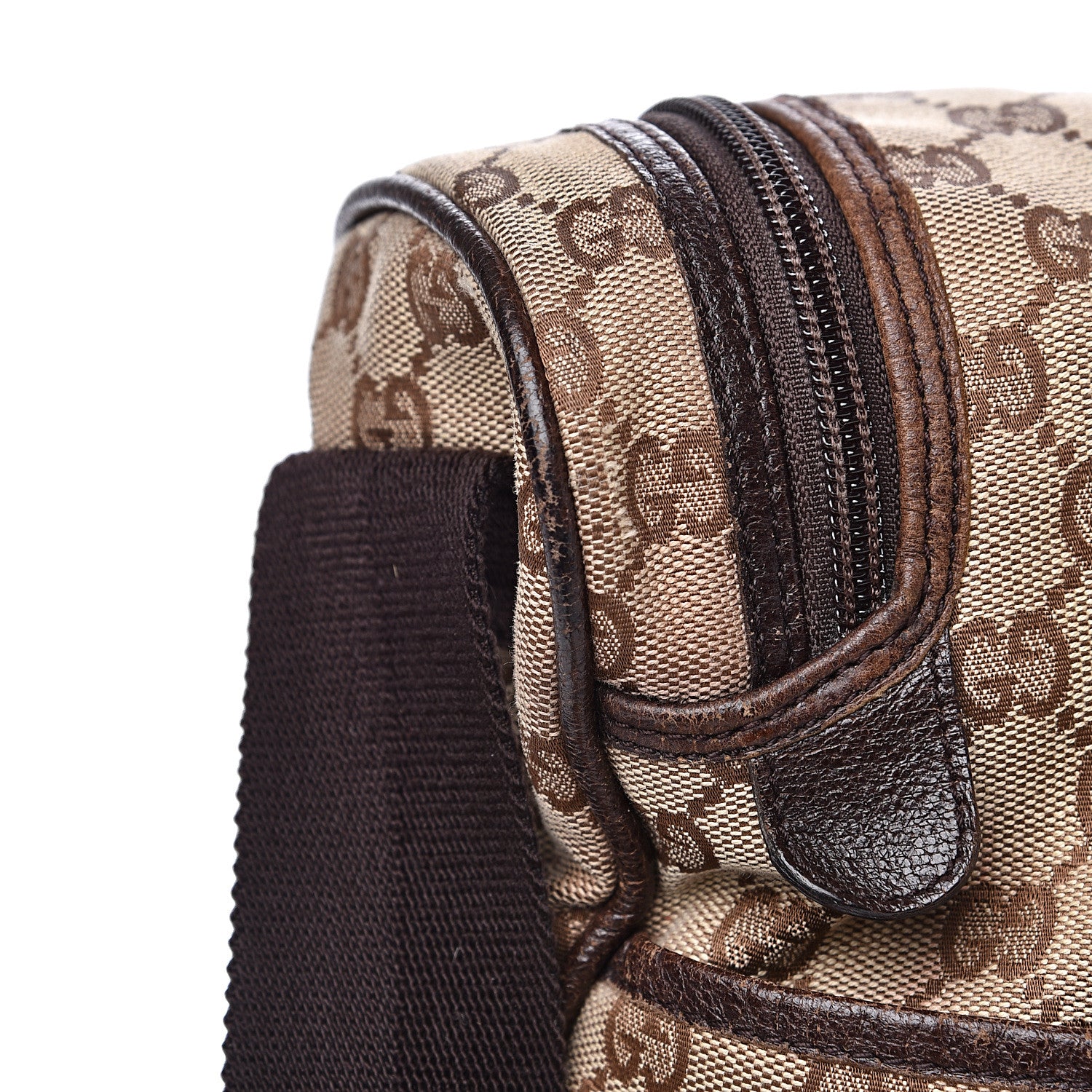 Gucci Monogram Natural Pigskin Large Diaper Bag Beige Ebony Cocoa Dark Chocolate 11 of 18