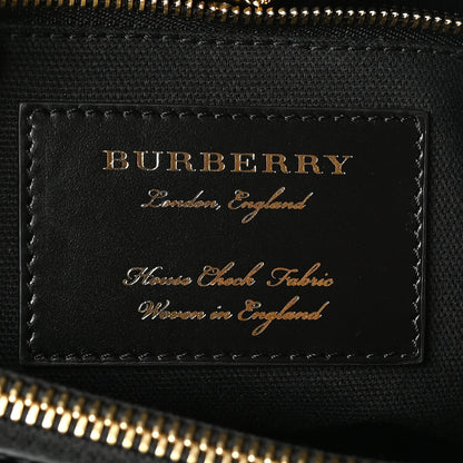 Burberry Derby Calfskin House Check Medium Banner Tote Black 6 of 9