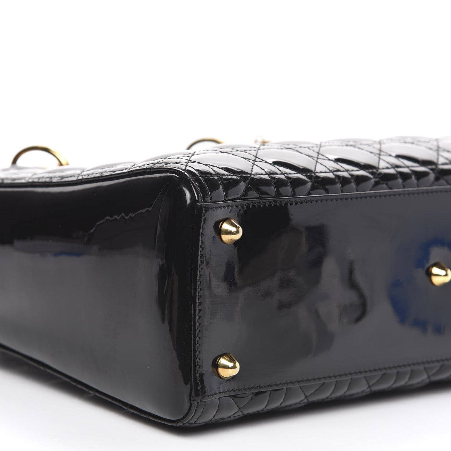 Patent Cannage Large Lady Dior Black