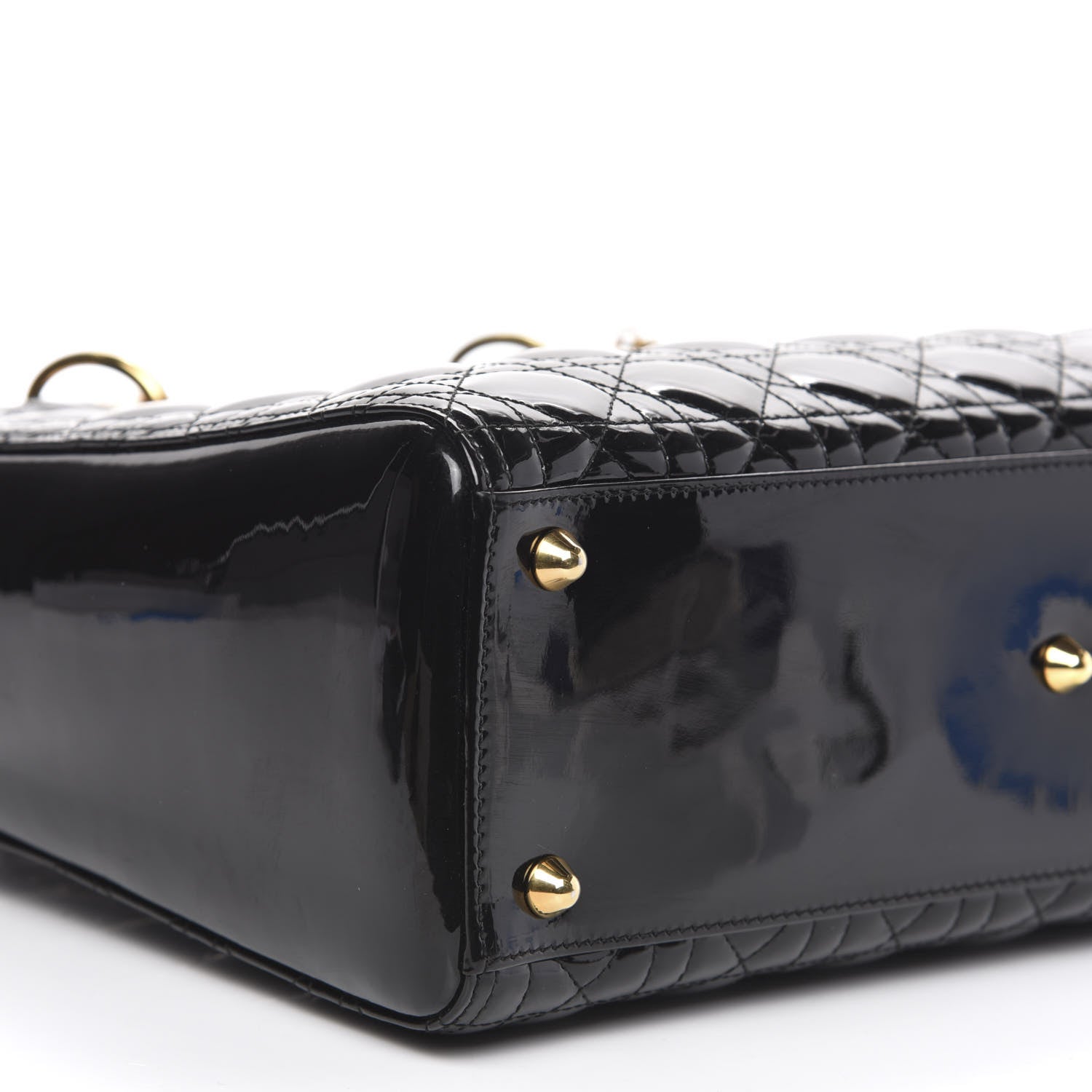 Christian Dior Patent Cannage Large Lady Dior Black 8 of 10